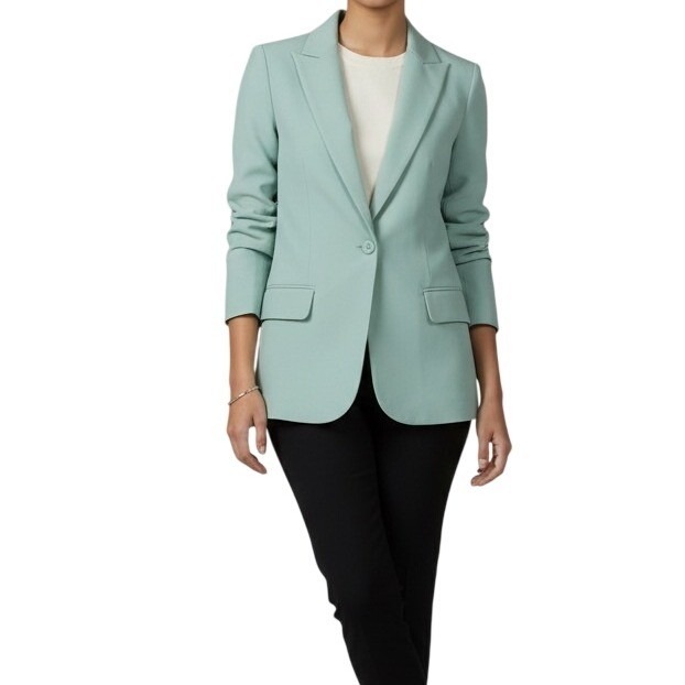 Zadig & Voltaire Voyage Crepe Light Aqua Blazer Jacket Size 34 Us Small